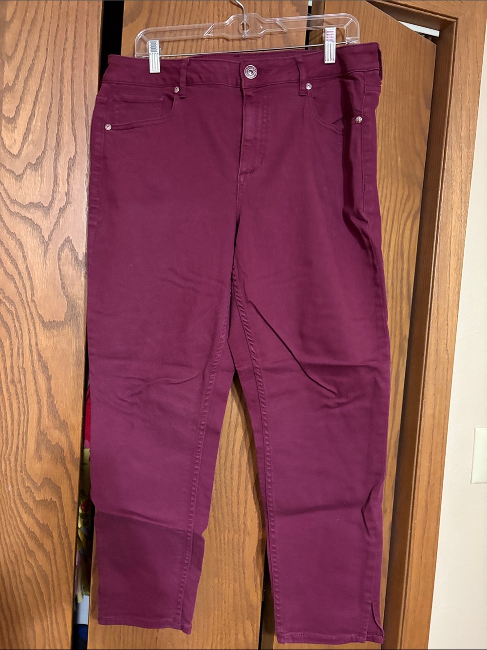 Maurices Straight Leg Jeans in Deep Burgundy
